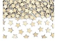 50 CONFETTIS BOIS ÉTOILES 2X2CM NATURE