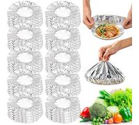 50 Couvre Plat Reutilisable, Charlotte Alimentaire En Aluminium Extensible, Lavables Couvre Alimentaire Adaptés Micro-Ondes - Pour Conserver Fraîcheur Des Aliments Préparés, Cuits Four, Conservation