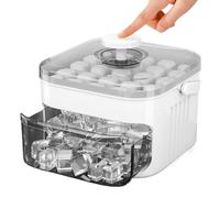 50 Cube Ice Maker with Easy Press Lid, Double-Deck Portable Non Stick Ice Cube Tray with Lid and Bin, Easy-Release Press Large Capacity Ices Box for Freezer, for Whiskey, Cocktail, Coffee, Drinks