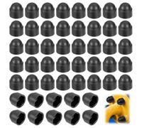 50 écrous borgnes M8, capuchons en plastique, cache-vis M8, capuchons de protection noirs, capuchon hexagonal pour vis