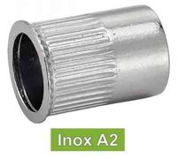 50 Ecrous Crantes à Sertir à Tête Affleurante M12 mm - Inox A2 - D-Work