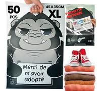 50 Emballage Colis Vinted, Enveloppes Plastiques d’expédition 45x35cm Opaque avec Poignée, Poche à Bordereaux A5, Sac Plastique Auto-Adhésif, Pochette Colis Vêtement, Chaussures, livres, Grand format
