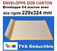 50 enveloppe DOS CARTON RIGIDE A4 pochette MARRON blond C4 229 X 324 rigide pour envoi sans plier enveloppe cartonnée au verso sur