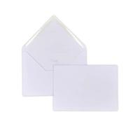 50 - Enveloppe Prestige luxurieuse pour carte de vœux, cadeau,noël, invitation et mariage - Patte Pointue gommée 114 x 162 mm C6 (pour A6- A4 plié en 4) papier extra blanc 135 g ref UGEVPRP170