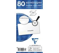 50 enveloppes autoadhésives précasées Clairefontaine 110x220mm 80g