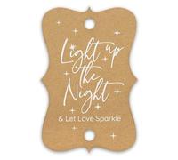 50 étiquettes en papier kraft pour bougies décoratives, étiquettes de mariage, couleur marron
