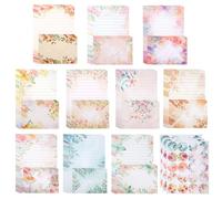 50 Feuilles de Papier à Lettres et 50 Enveloppes avec 60 Autocollants | Papier à Lettres avec Enveloppes Set, Papier de Correspondance Ensemble Set, Ensemble Papier à Lettre pour Invitations
