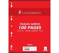 50 Feuilles feuillet mobile Seyes Oxford Conquérant7 A4 90g G