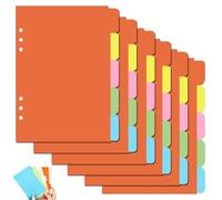 50 Feuilles Intercalaires Classeur A5 Intercalaire Intercalaires Multicolore Intercalaire Classeur Fiches avec 6 Trous pour Séparateurs A5 Cahier à Anneaux