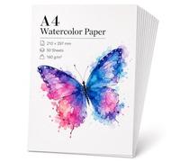 50 Feuilles Papier Aquarelle A4 21 x 29,7 cm Papier 165g /m² Arte Papier Aquarelle Coton pour Aquarelle Gouache peinture
