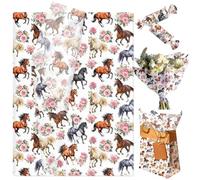 50 feuilles papier cadeau motifs chevaux anniversaire cadeaux sachet cadeau
