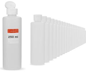 50 flacons ronds G25 de 250 ml avec bouchon à clapet blanc