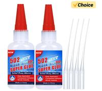 50 g de colle instantanée ultra-puissante Professional 502 Cyanoacrylate pour matériel, plastique, métal, voitures, bois, artisanat, verre, loisirs créatifs. Séchage rapide, adhérence immédiate. Avec