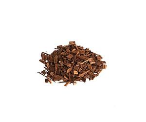 50 g de copeaux de bois de chêne américain moyen ou lourd - pour l'ajout dans le vin ou la bière - donne un beau goût de tonneau de bois (toasted)