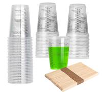 50 Gobelets Doseurs en Résine époxy 240 ml, 50 Gobelets de Mesure 240 ml, Gobelets de Mélange, Godet de Mélange de Peinture avec échelle Graduée pour Mélanger des Liquides, des Résines et Peintures