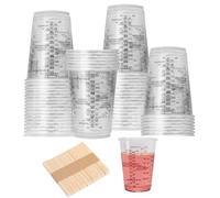 50 Gobelets Doseurs en Résine Époxy, 240 ml Godet de Mélange de Peinture, Gobelets Mélangeurs Gradués, Petit Tasses a Mesurer de Peinture, pour Pigments, Mélange de Résine(Réutilisable)