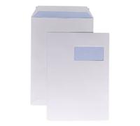 50 : Grande enveloppe A4 avec fenêtre pochette courrier C4 papier kraft blanc 90g format 229 x 324 mm une enveloppe blanche avec fenêtre 50 x 110 mm fermeture bande adhésive autocollante siliconée
