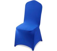 50 housses de chaise bleu roi, housses de chaise en polyester et Élasthanne, housses extensibles pour banquet de mariage, housses de chaise à devant plat, s'adaptent aux chaises mesurant jusqu'à 51 x