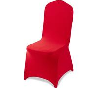 50 housses de chaise rouges, housses de chaise en polyester et Élasthanne, housses extensibles pour banquets de mariage, housses de chaise à devant plat, adaptées aux chaises mesurant jusqu'à 51 x 45 