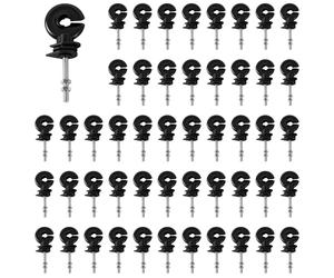 50 isolateurs pour clôtures électriques, dimensions 90 x 6 mm, avec anneau à visser pour une installation facile