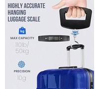 50 kg/110 lb Balance numérique pour bagage, balance électronique portable à main, balance pour bagage, balance électronique à suspension avec crochet en acier inoxydable, écran rétroéclairé, convient