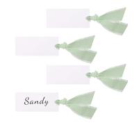 50 Marque-Places, 9x4cm pour le Dressage Table avec 3 Rouleaux de Ruban de 280cm Parfaits pour les Réceptions Mariage les Fêtes et Banquets (Vert)
