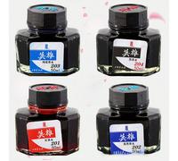 50 ml Encre de haute qualité sans carbone pour écriture, dessin, coloriage et recharge de stylo plume, encre à grande capacité 4 couleurs, 1 lot de 4 flacons,1 bouteille de bleu ciel,1 bouteille de bl