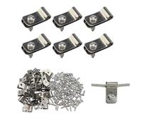 50 Pcs 3-4mm Pinces de fixation pour clôture en acier inoxydable, Clips de montage pour grillage, vis incluses, Fixation Grillage Rigide Sur Mur, Attache Grillage Rigide Sur Poteau, Fence Wire Clips