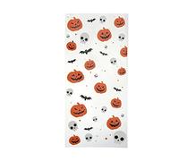 50 PCS Halloween Cellophane Sacs, Halloween Citrouille Araignée Bonbons Transparent Sweet Treat Sacs Cadeaux pour Halloween Party Favor Fournitures (Citrouille Squelette)
