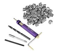50 Pcs M6 Kit de Réparation de Fil, Kit Outil Combiné à Filetage en Acier Inoxydable avec des Forets Hélicoïdaux iletage Tarauds Briser Outil Broche