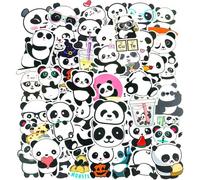 50 Pcs Panda Stickers Waterproof Vinyl Scrapbook Stickers Panda Party Decor Cute Stickers for Water Bottle Laptop Scrapbook Skateboard