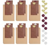 50 Pcs Papiers à Lettres, Enveloppes de Papier Vintage avec 18 Enveloppes/18 Autocollants, Enveloppes de Papier Papeterie pour Bénédiction de Vacance/Invitation à Fête/Réunion, Papier à Lettre Kraft