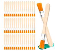 50 PCS Pinceaux Set avec Manche en Bois | Petit Pinceau Plat pour Peinture Murale, Vernis, Colles et Bricolage | Idéal pour Artistes, Débutants et Projets Créatifs DIY de Haute Qualité