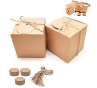 50 Pcs Set de Boîtes Cadeaux en Papier Kraft, Boîte Carton D'expédition, Boîtes en Carton, Boîte de Chocolats, boîtes en carton 7 X 7 X 7 Cm, boîtes en cartons avec Couvercle, boîte Cadeau Carré