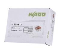 50 Pièce Borne de raccordement compacte 2 fils jusqu''à 6qmm - Connecteur de fil Push-in 221-612 | WAGO | 221-612 | Borne enfichable