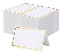 50 pièces/25 pièces/1 pièce Cartes de placement premium, petites cartes de table avec bordure dorée, cartes de tente 2"X3.5", cartes de guide, cartes de nom, convient pour mariage, table de dîner, car