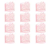 50 pièces Abat-jour en Papier Cylindrique Ajouré pour Bougie rose | Décoration de Table Élégante, Style Européen Simple, Convient aux Petites Bougies Votives, Lumière Chaleureuse