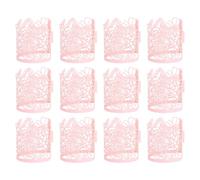 50 Pièces Abat-jour en Papier Rose pour Bougies, Cylindrique | Conception Creuse Européenne, Diffusion Lumineuse Chaleureuse, Décoration de Chambres et Événements, Compatible Petites