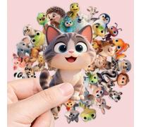 50 pièces Autocollants d'animaux mignons, créatures mignonnes de forêt, marine et ferme, autocollants imperméables pour journal, coque de téléphone, bouteille d'eau, scrapbooking, décoration de table,