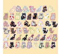 50 pièces Autocollants de chat mignons imperméables, décoration de dessin animé pour scrapbooking, ordinateur portable, bagages, guitare, tasse à eau, coque de téléphone, décalcomanie DIY, pour fourni