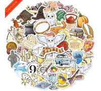 50 pièces Autocollants de style aquarelle de dessin animé Harry Potter, autocollants imperméables convenant pour la décoration de fête, les enveloppes, les bouteilles d'eau, les ordinateurs portables,