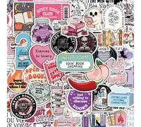 50 pièces Autocollants romantiques de lecture de bande dessinée, créatifs et amusants. Autocollants décoratifs imperméables pour valise, guitare, cahier Taille Unique,5 ensembles,2 ensemblesPolychloru