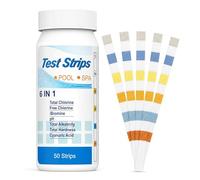 50 Pièces Bandelettes de Test Piscine 6 en 1, Analyse Rapide du Ph, Chlore Libre et Total, Alcalinité, Dureté, Acide Cyanurique pour Eau de Piscine, Spa, Jacuzzi, Aquarium et Bassin Aquatique