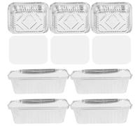 50 Pièces Barquette en Papier Aluminium Rectangulaire 600ml | Usage Multifonction, Supporte Haute Température, pour Fêtes et Barbecue, Ne Se Déforme Pas Facilement
