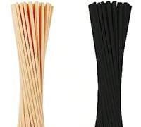 50 pièces Bâtonnets de diffuseur en rotin, convient pour la maison, le bureau, l'hôtel spa, bâtonnets de diffuseur de parfum d'huile essentielle, 20 cm x 3 mm (couleur naturelle, noir) 20 cm noir 50 p