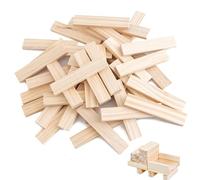 50 Pièces Blocs de Bois, 92 * 20 * 8mm, Blocs en Bois de Bricolage, Baguettes en Bois, pour les Projets DIY, la Décoration et le Bricolage, les Travaux Manuels et les Lambris