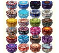 50 pièces, bocaux à bougies ronds avec autocollants de mèche, bocaux à bougies vides, bocaux à bougies en fonte de 2,5 oz - Fabrication de bougies DIY, décoration d'intérieur, contenants de rangement