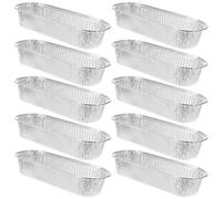 50 Pièces Boîte Jetable Alimentaire Rectangulaire en Aluminium | Argenté, Compatible Micro-ondes, Four et Air Fryer, pour Pique-niques et Barbecues