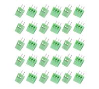 50 Pièces Bornier à Vis Pcb 2p 3p Empilable en Cuivre Vert