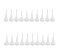 50 pièces Bouchons de Rechange à Pointe Fine pour Flacon Souple 27mm | Plastique Blanc, Embout Conique à Filetage, Dosage Contrôlé, pour Sauce Bbq, la Cuisine ou Ateliers